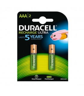 PILA DURACELL RECARGABLE ULTRA LR03 AAA (2 UND) Pilas