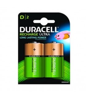 PILA DURACELL RECARGABLE ULTRA LR20 D (2 UND) Pilas