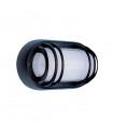 APLIQUE OVAL CON REJILLA IP44 NEGRO