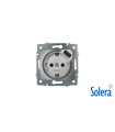 BASE ENCHUFE T.T. + TOMA USB EUROPA PLATA SOLERA