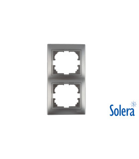 MARCO 2 ELEMENTOS VERTICAL PLATA EUROPA SOLERA Mecanismos eléctricos