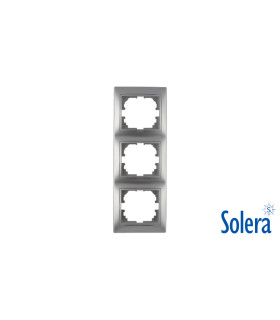 MARCO 3 ELEMENTOS VERTICAL PLATA EUROPA SOLERA Mecanismos eléctricos