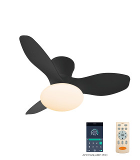 VENTILADOR TECHO TULIP NEGRO + MANDO + APP Ventilación