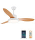 VENTILADOR TECHO GINNA-XL BLANCO/MADERA + MANDO + APP. Ventilación