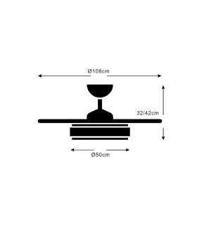 VENTILADOR TECHO DIANA-L BLANCO + MANDO Ventilación