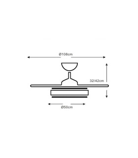 VENTILADOR TECHO MINA-L BLANCO / MADERA + MANDO + APP Ventilación