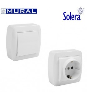 PULSADOR LUZ 10 AMP. SUPERFICIE MURAL SOLERA Mecanismos eléctricos